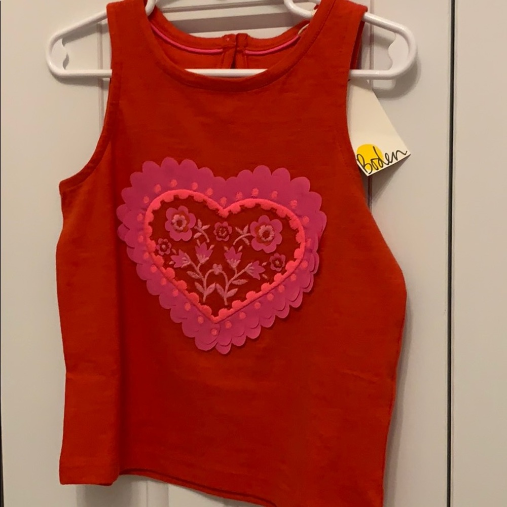 Mini Boden Red Valentine’s Heart Tank